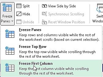 Freeze First Column 1