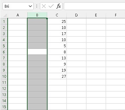 Insert Columns from Cells Shortcuts step 3