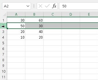 Insert rows in excel Step 1