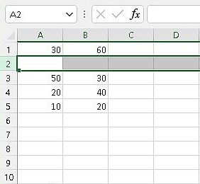 Insert rows in excel Step 3