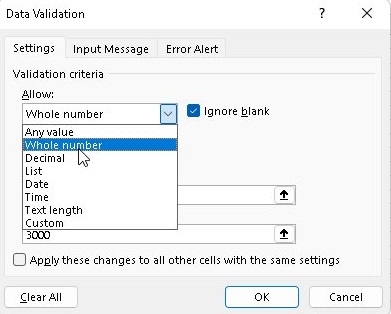Allow Numbers within Specified range Step 3 1